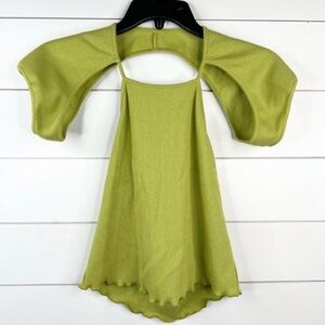 SAMMY B Alex Lime Green Crop Cutout Open Back Top Short Sleeves Size XL